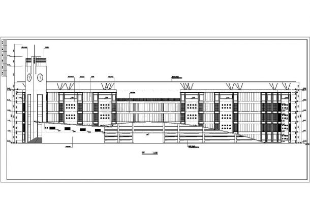 某大学五层框架结构教学楼建筑设计方案图-图一