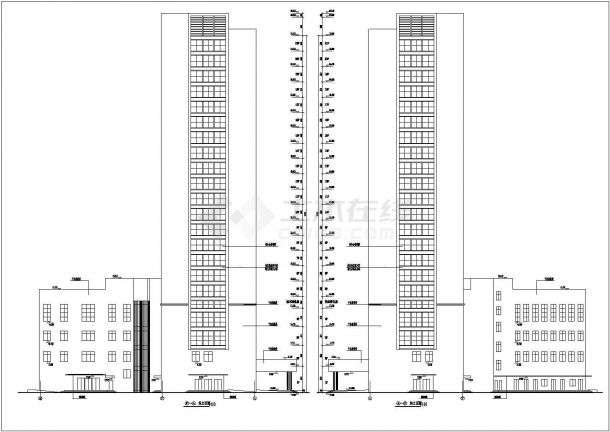 某地21层框剪尚华国际商贸大厦建筑设计方案图-图二