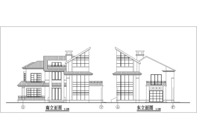 某地二层砖混结构别墅建筑设计方案图纸_图1