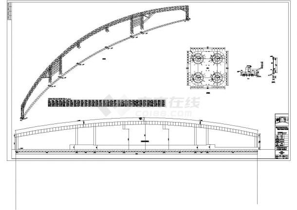 贵州毕节380米成弯圆弧形拱结构桥施工图-图一
