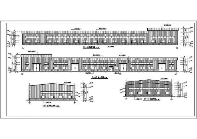 某地30米跨两层钢结构厂房建筑设计施工图纸_图1