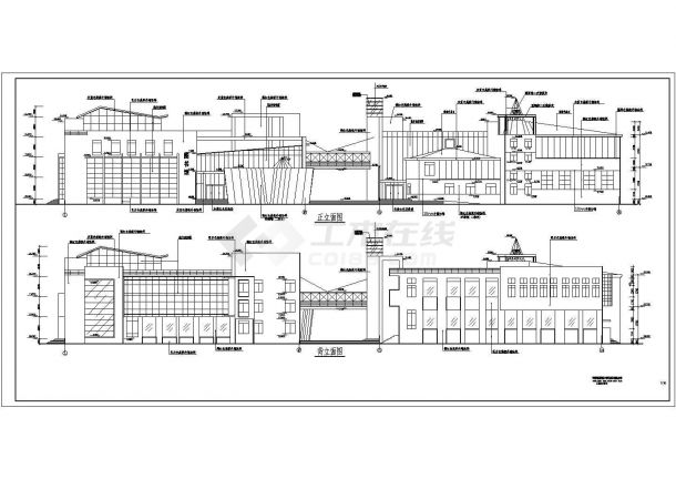 昆明某地四层框架结构图书馆建筑设计施工图纸-图二
