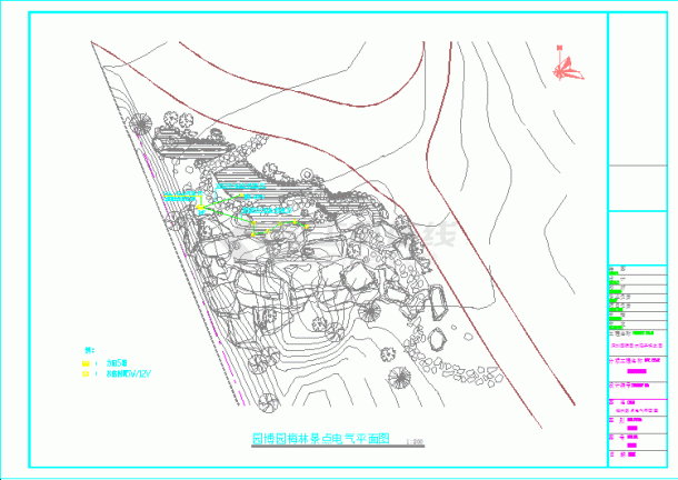 某地园林花卉博览园梅林景点园林CAD设计施工图-图二