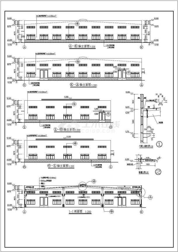 某42X57米钢结构厂房建筑施工图-图二