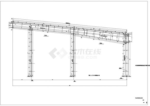 某地43m跨钢结构厂房结构设计施工图-图二