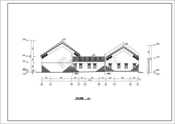 岭南某地单层框架结构仿古建祠堂建筑方案图-图一