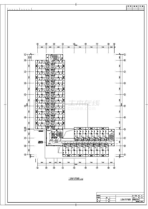 某地区办公楼 (39)号楼电气方案设计cad施工图-图二