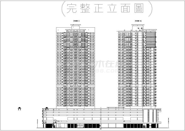 澳门某地高层框剪结构商住楼建筑方案图-图一