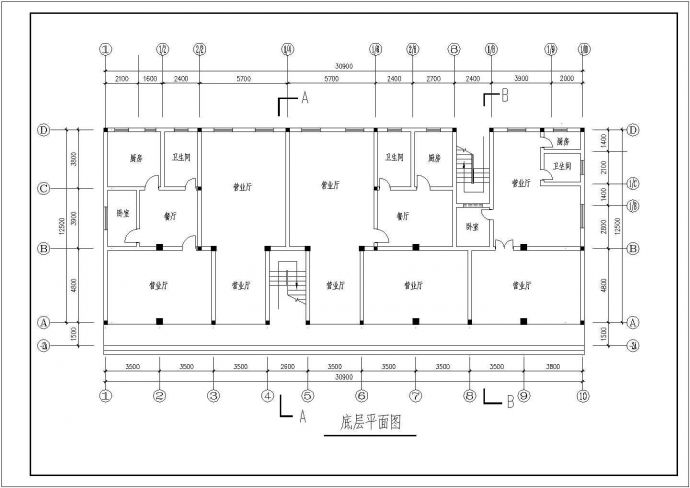 某地区6层商住楼建筑结构CAD图纸（节点详细）_图1