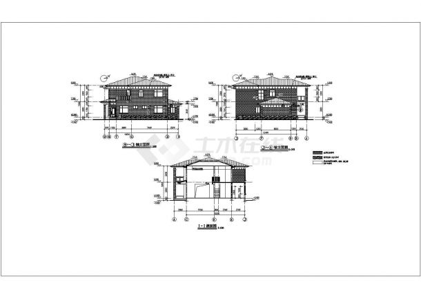 某地区2层坡屋顶框架结构别墅建筑设计施工图-图二