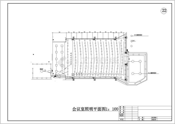 某地区某大会议室整套电气设计cad施工图-图二