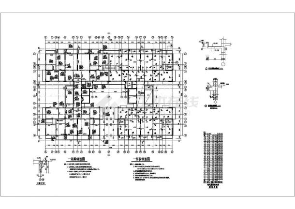 某地区二十五层剪力墙结构高层建筑结构设计施工图纸-图一