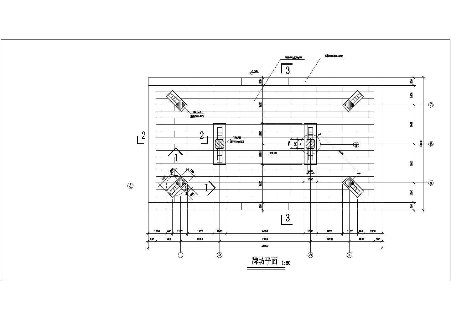 江南牌坊全套建筑设计CAD施工图纸