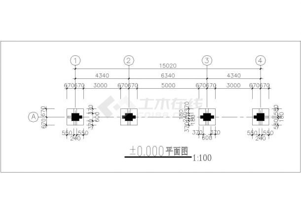 某牌楼建筑设计方案CAD施工图纸-图一