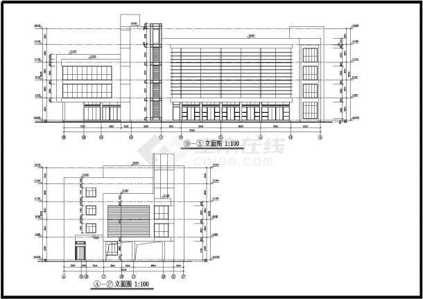 某市4层混凝土框架结构建筑施工图纸-图一