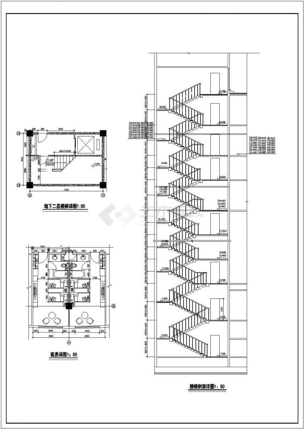 高层宾馆全套电气设计施工CAD图纸方案-图二