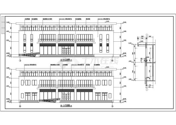 某地3层框架结构客运站建筑设计施工图-图一