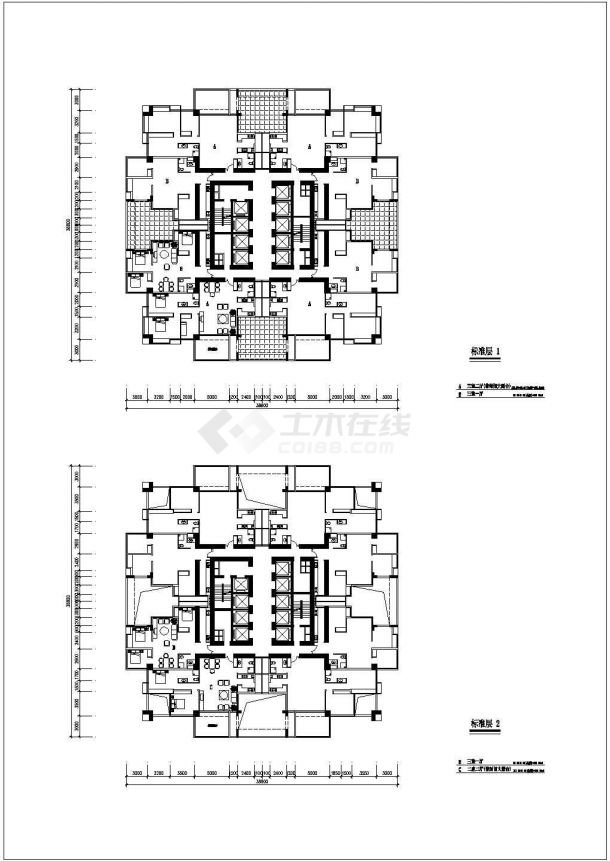 某地62层框架剪力墙结构办公楼建筑设计方案图-图二