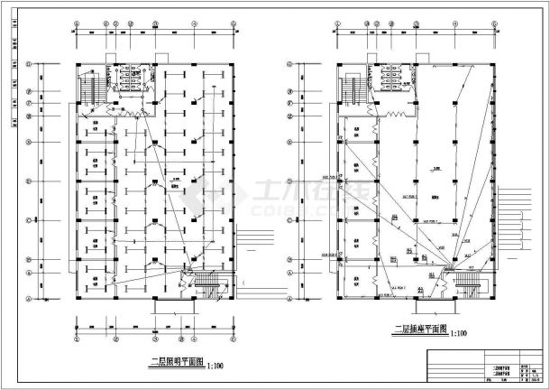某地区电缆厂员工食堂电气设计CAD图-图二