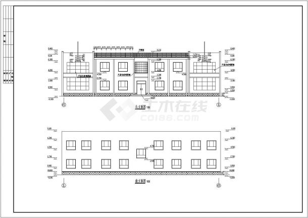 北京某两层公交站办公楼建筑设计方案图-图一