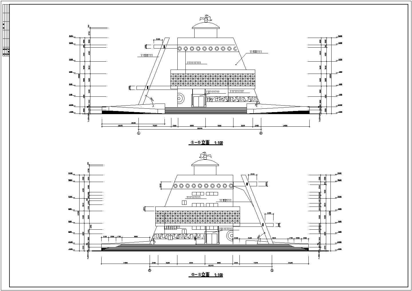 某地3层框架结构小型博物馆部分建筑施工图设计图纸