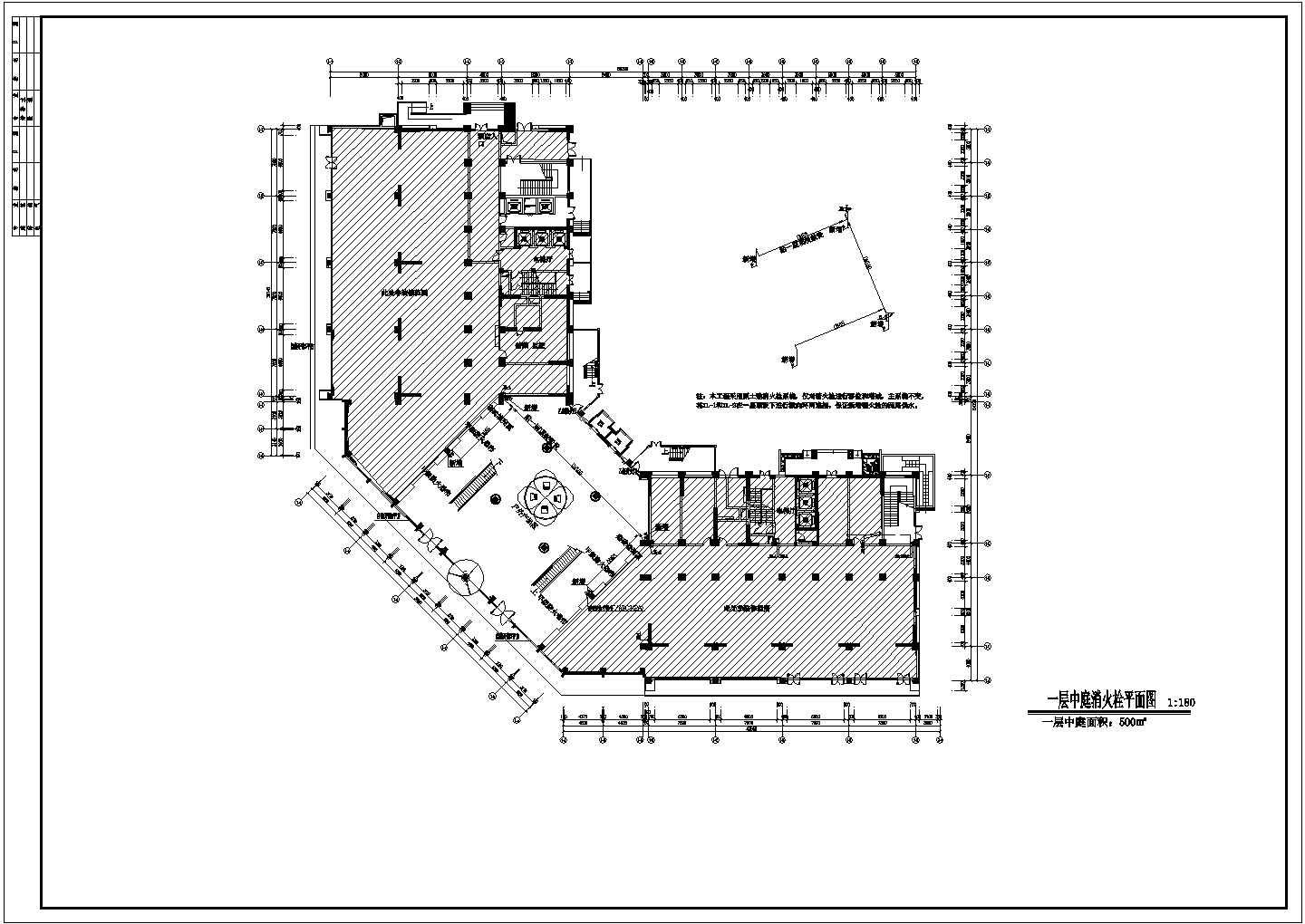 某商场三层砖混结构商铺装修消防施工图