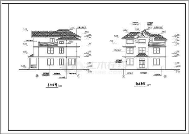 某豪华小区独栋私宅设计建筑施工图纸-图二