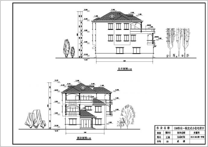 单体砖混别墅住宅建筑设计方案图（毕业设计）_图1