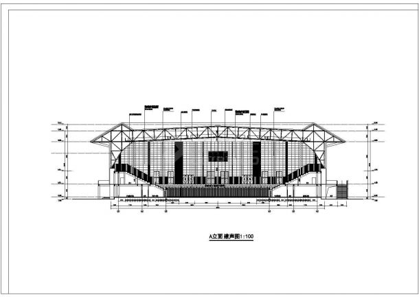 南靖县两层框架结构小型体育馆建筑设计施工图-图一