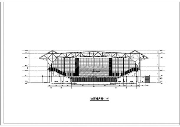 南靖县两层框架结构小型体育馆建筑设计施工图-图二