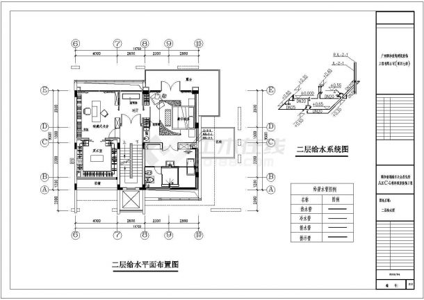 某酒店多层砖混结构房间给排水消防设计图-图二