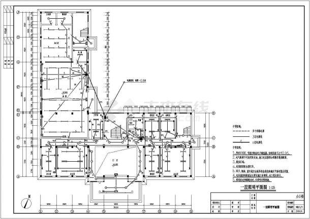 某地区某工程公司办公楼电气设计cad施工图-图二