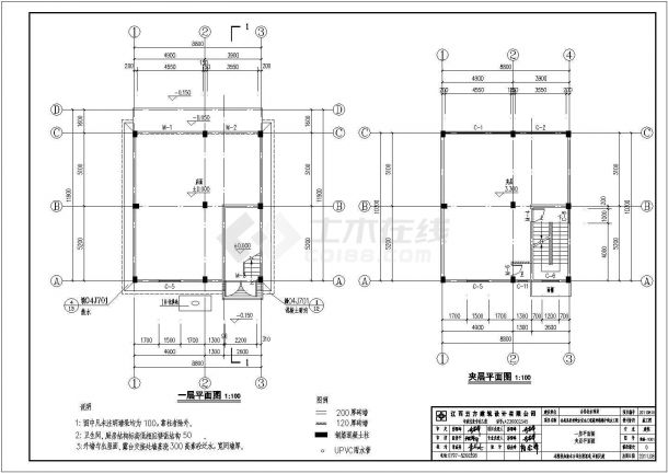会昌县3层混凝土框架结构别墅建筑施工图纸-图二