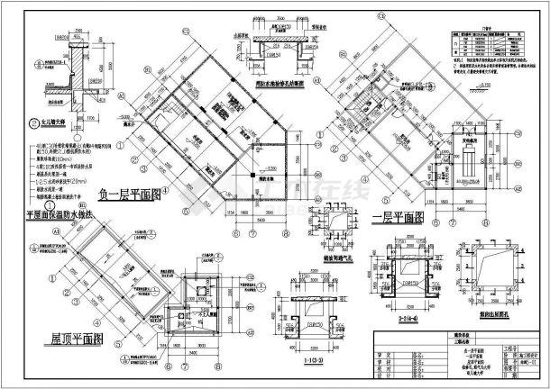 某独立的水泵房带发电机房结构施工图-图一