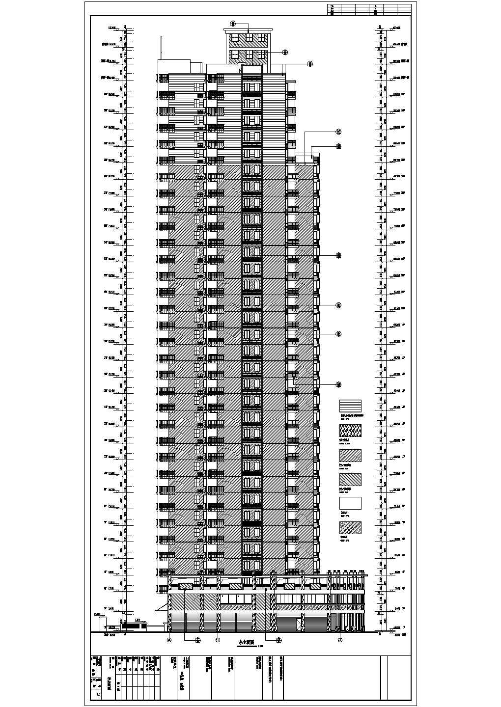 福建省33层框架剪力墙住宅建筑施工图
