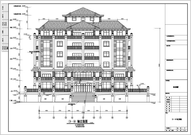 某六层框架结构私人住宅楼建筑设计施工图-图一