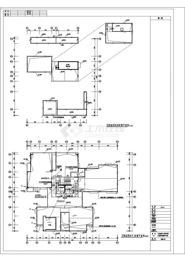 某地区商业大厦住宅电气平面设计cad施工图-图二