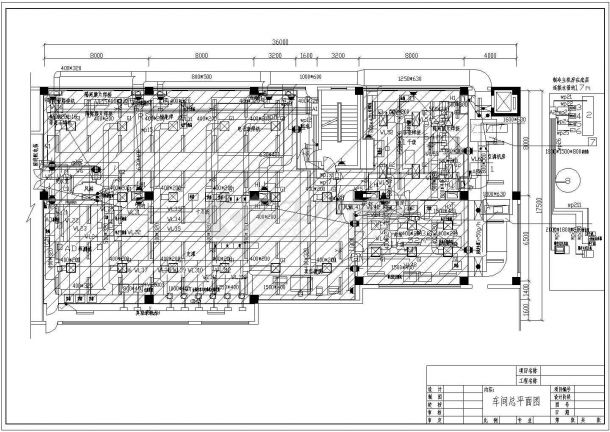 电子车间净化空调系统cad设计平面图-图一