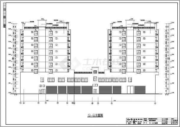 某地多层百花城商住楼建筑设计施工图-图一