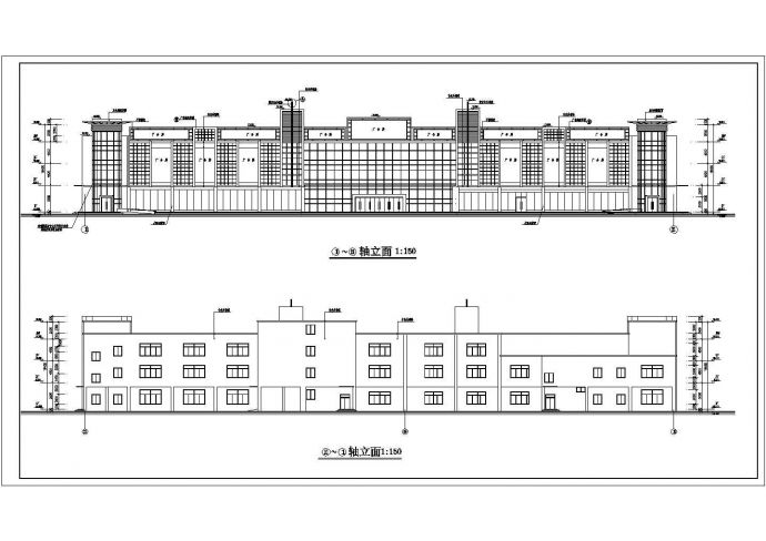 某地三层框架结构大型超市建筑设计施工图_图1