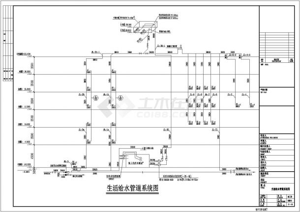 广州某6层教学楼给排水设计施工图-图一