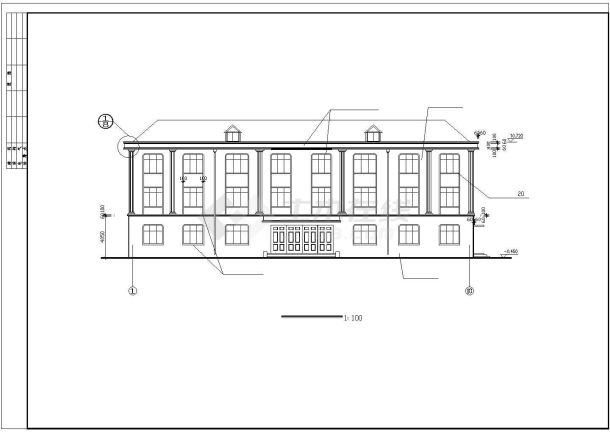 某营房建筑CAD施工设计详细图纸-图一