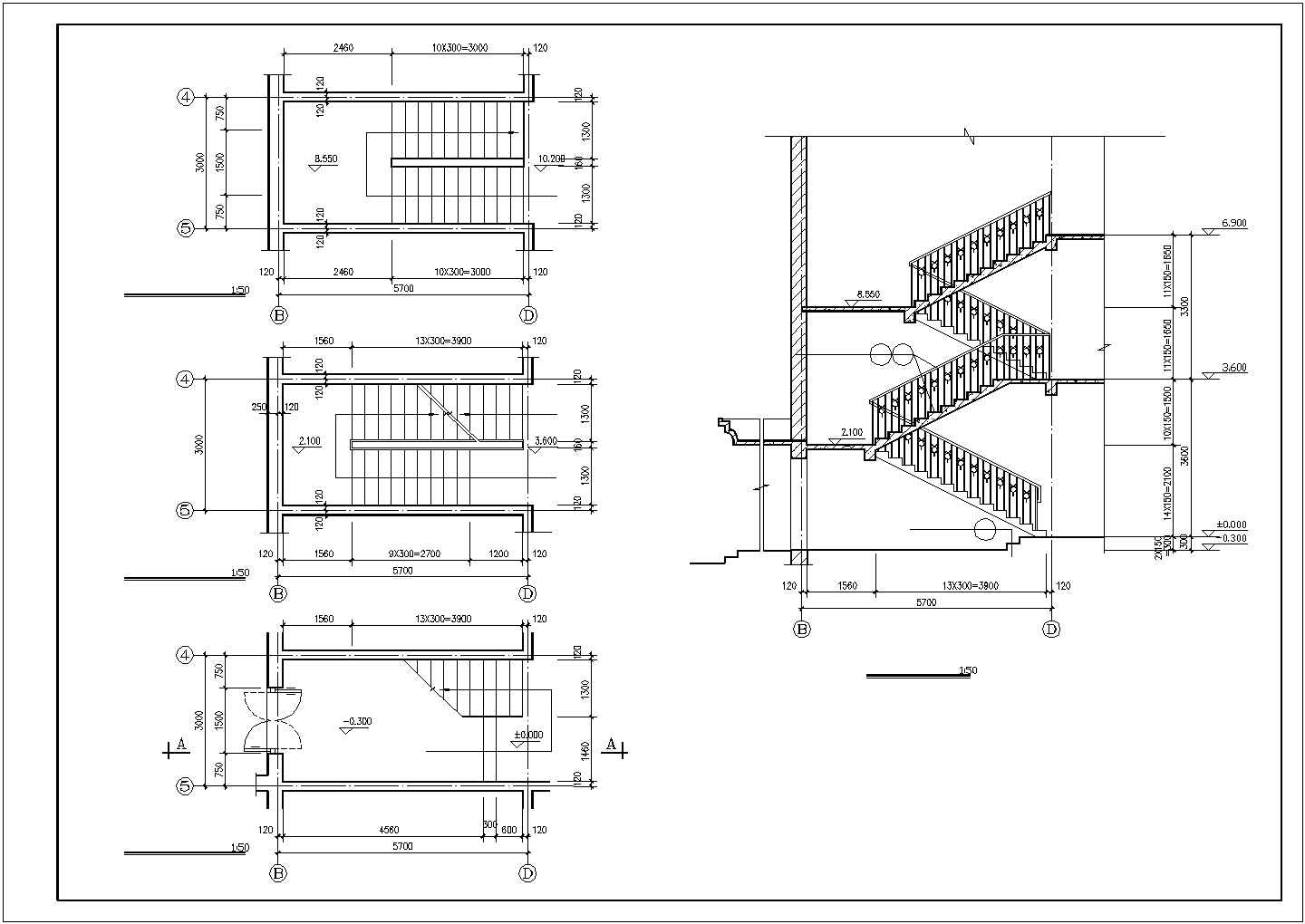 某招待所和大型食堂CAD建筑结构详细设计图