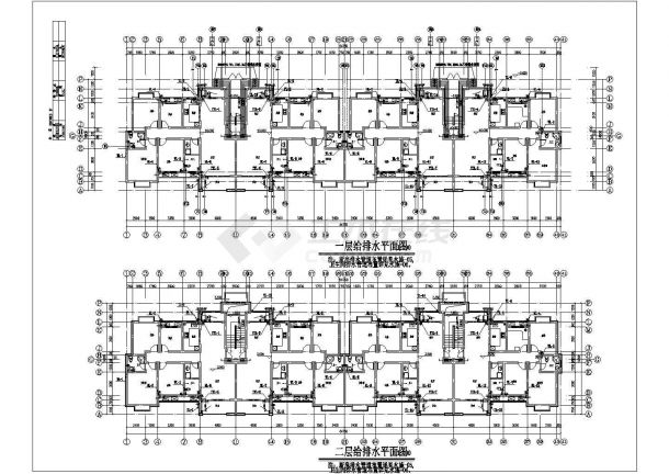 某小区六层砖混结构住宅楼给排水消防施工图-图一