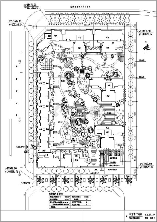 某城市小区综合体报建总平面施工图-图一