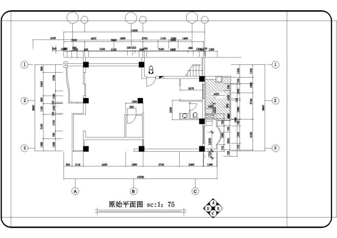 一套三居室大宅室内装修设计cad平面施工详细图_图1