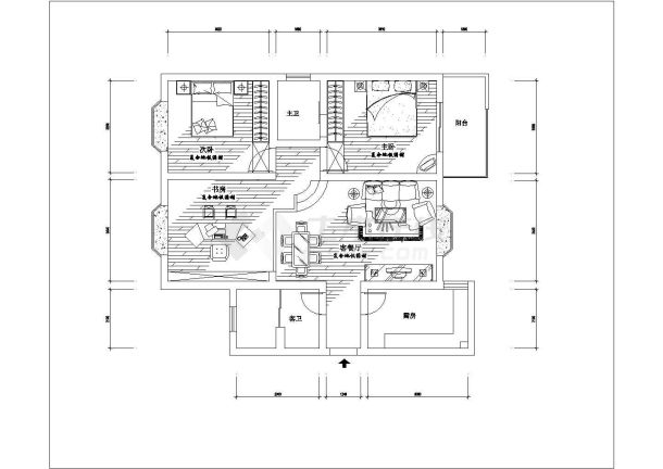 一整套室内家装方案cad施工详细图-图一