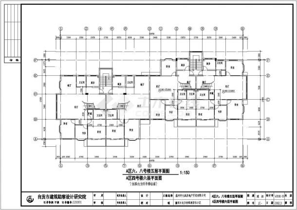 某园林式小区四、六、八号楼建筑设计图-图二