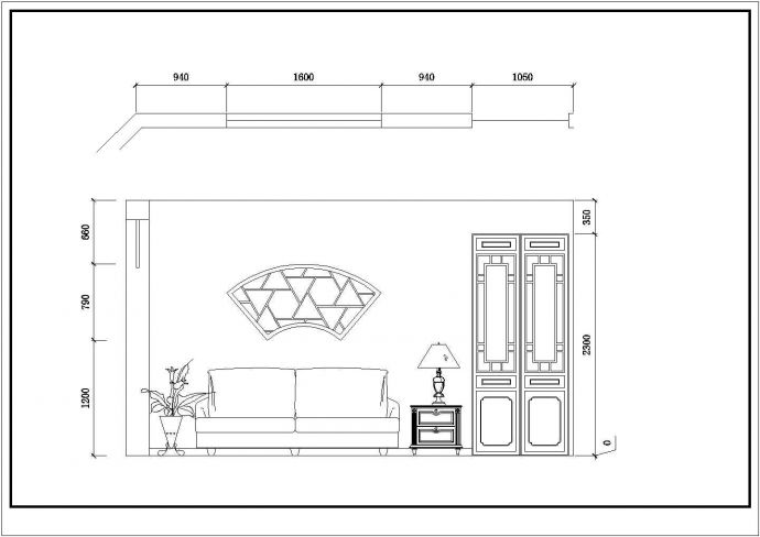 中式家居装修cad平立面施工设计详细图_图1