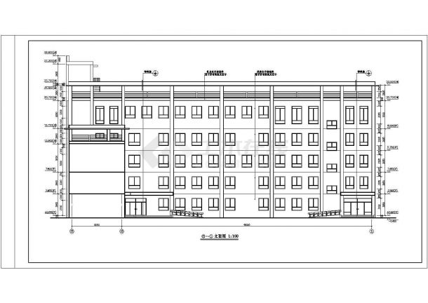 某中学五层框架结构教学楼建筑设计施工图-图二